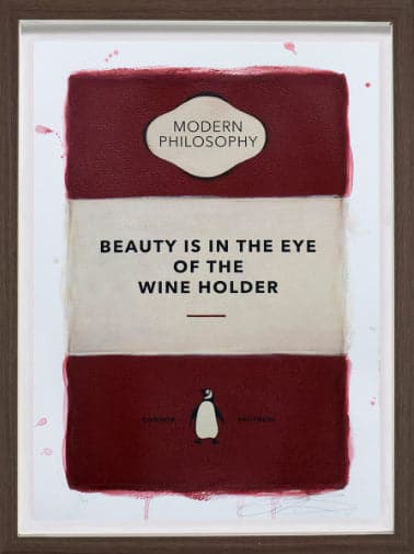 Image of Framed Beauty is in the Eye of the Wine Holder, Small Hand-Coloured Print artwork by The Connor Brothers, free delivery