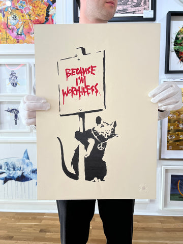 Because I'm Worthless art print by Banksy | Enter Gallery 