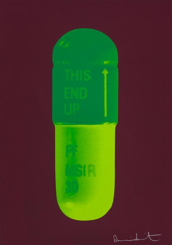 The Cure - Chocolate/Emerald Green/Lime Green artwork by Damien Hirst 