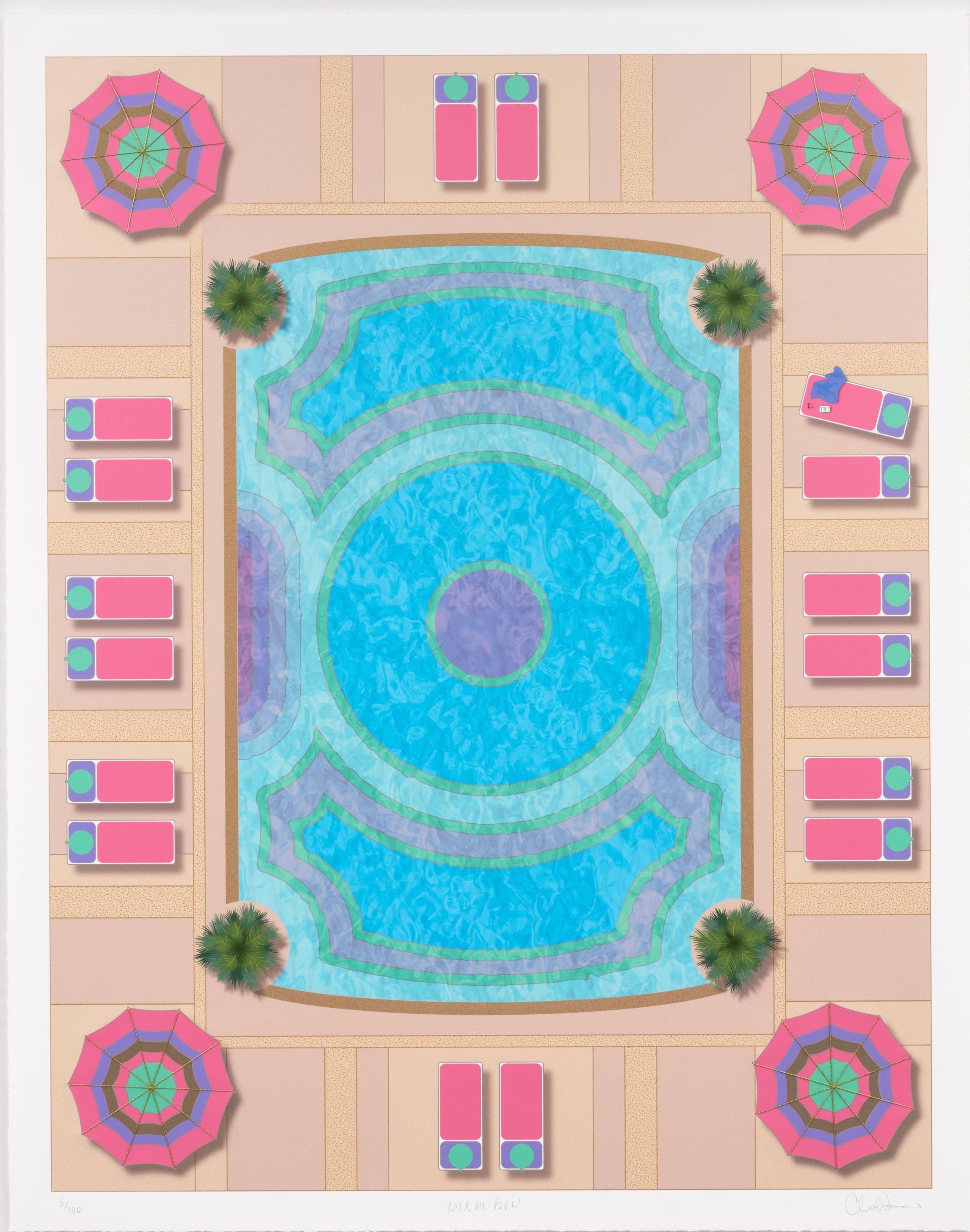 Image of Miami Pool artwork by Cleo Barbour, free delivery