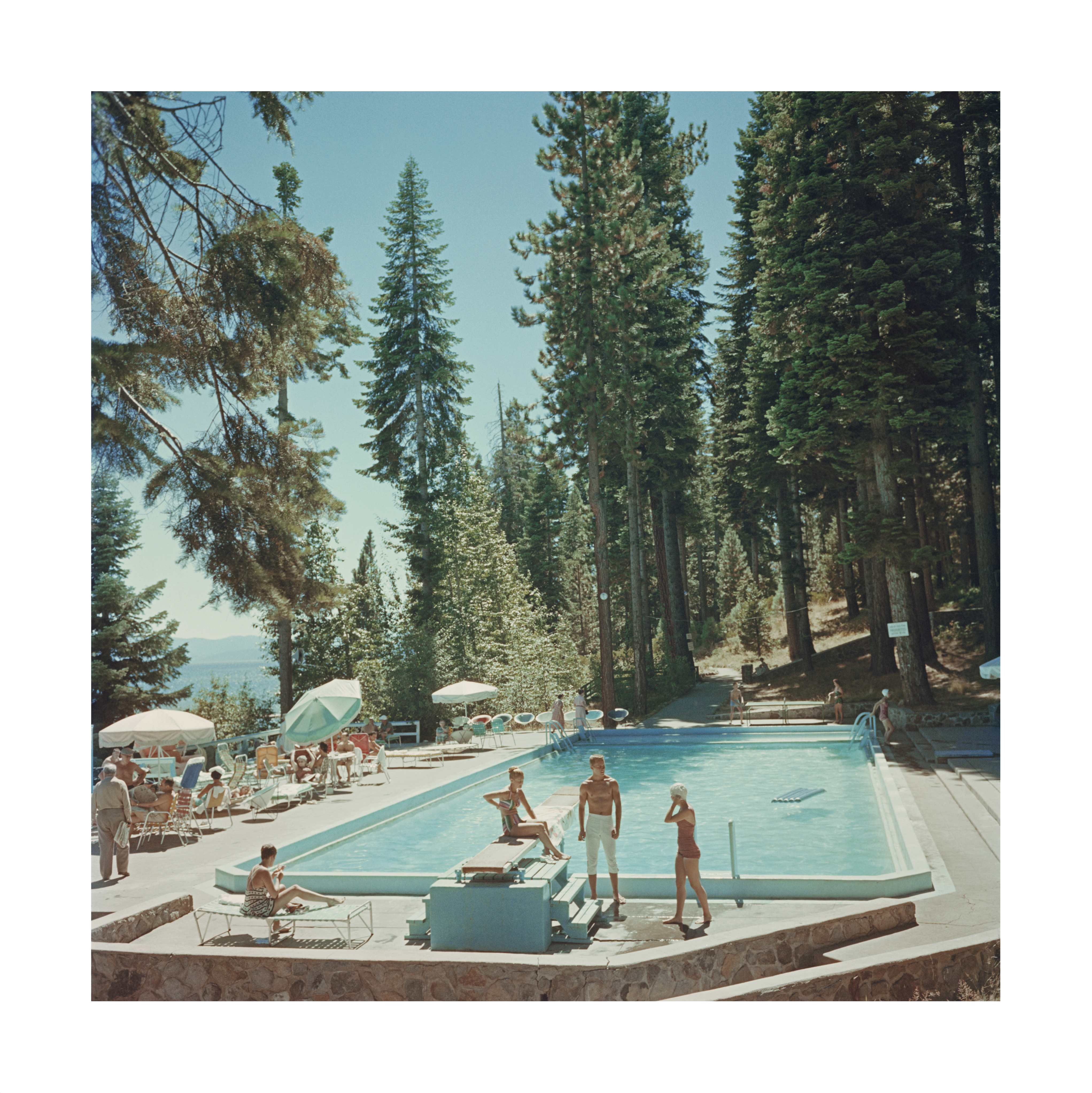 Image of Pool At Lake Tahoe, C-Type Print artwork by Slim Aarons, free delivery