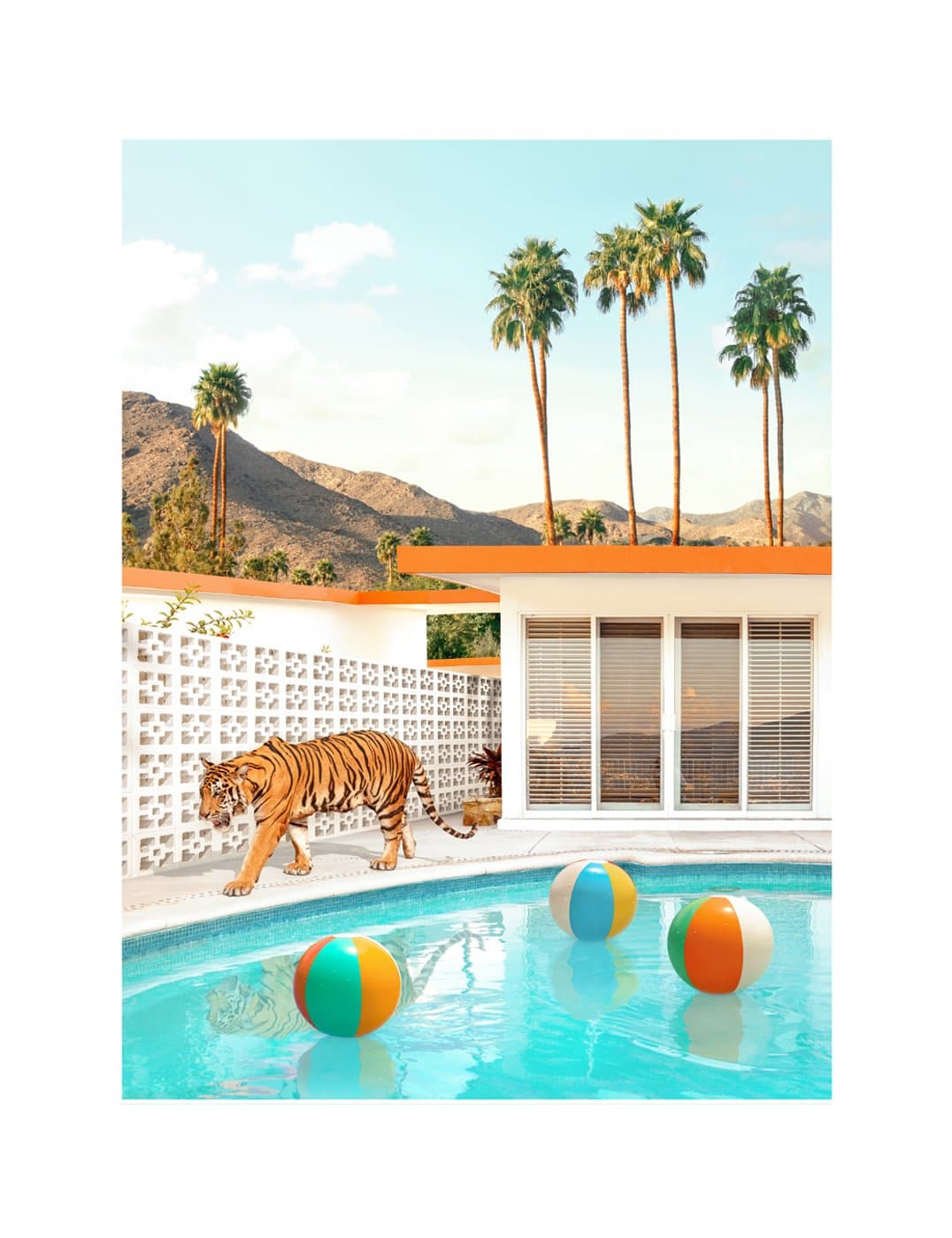 Image of Pool Desert Tiger artwork by Paul Fuentes, free delivery