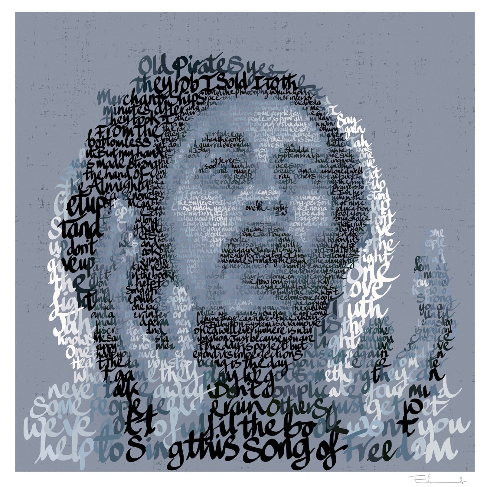Image of Bob Marley, Small artwork by Mike Edwards, free delivery