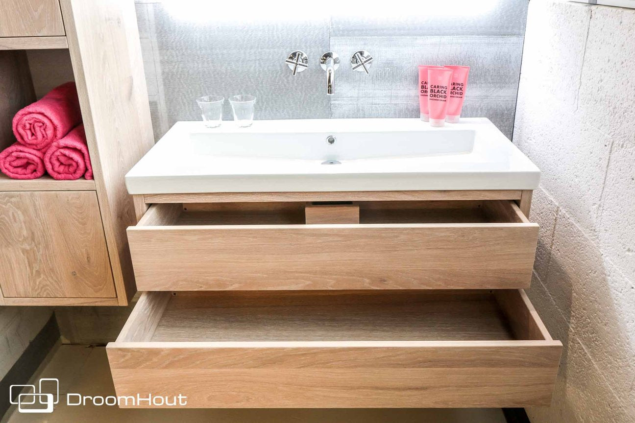 Clam leef ermee Sandy Badkamerset Soap | badkamermeubel EN kast EN spiegel | voordelige set van  massief eiken – DroomHout