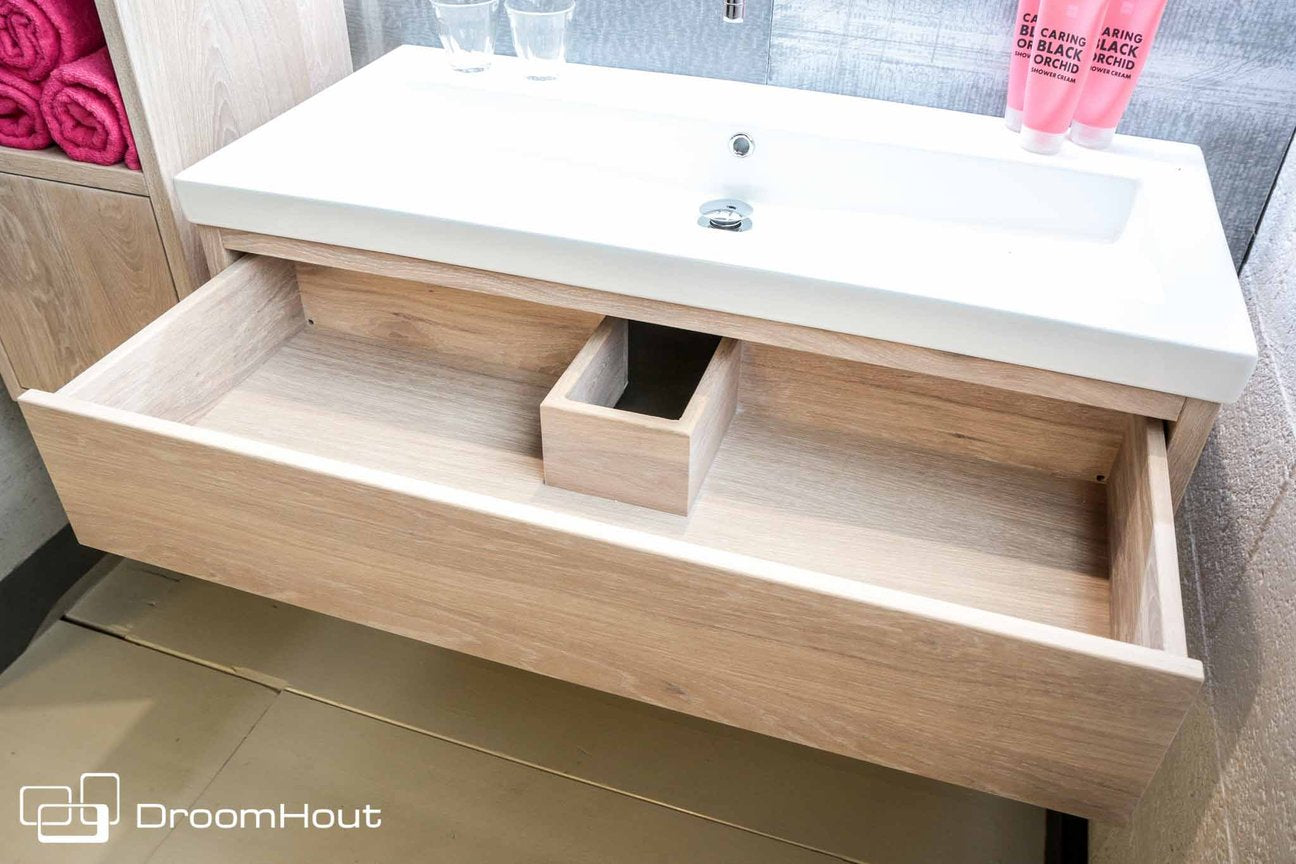 houten cafetaria barricade Badkamerset Soap | badkamermeubel EN kast EN spiegel | voordelige set van  massief eiken – DroomHout