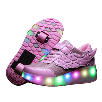 Flying Wings LED Roller Shoes for Kids - Pink | Kids LED Light Roller