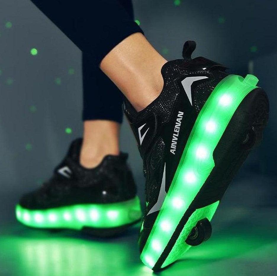 Children Two Wheels Luminous Glowing Sneakers - Led Light Roller Skate