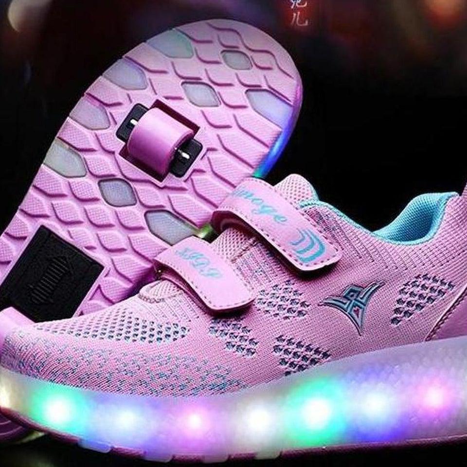 LED Roller Shoes Pink Blue | Kids LED Light Shoes | Kids LED Light