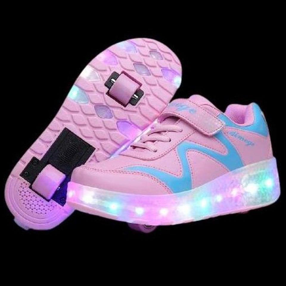 LED Roller Shoes Pink Wiggle kids and adults led shoes