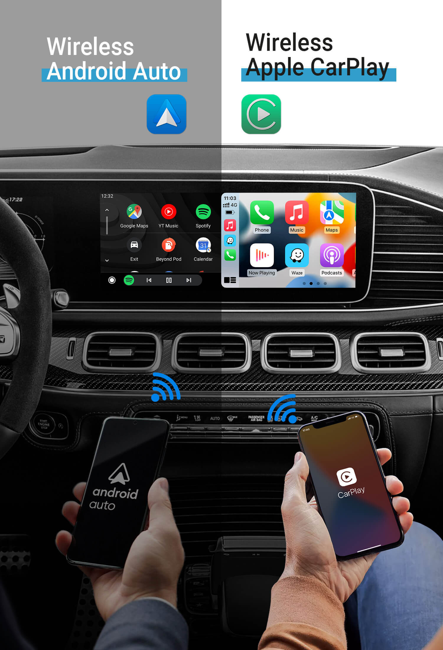 U2-X Pro Wireless Android Auto/CarPlay 2 in 1 Adapter - Ottocast – OTTOCAST