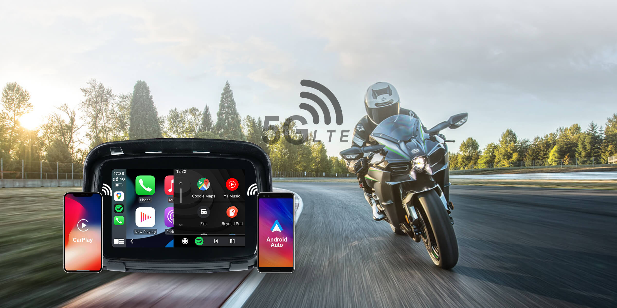 CarPlay Lite C5 SE Portátil Moto CarPlay/Android Auto Pantalla