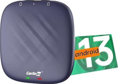 CarlinKit Android 12 CarPlay Ai Box Plus, 4 GB+64 GB, Snapdragon QCM  6125,Support Wireless CarPlay/Wireless Android Auto, Google Play Store,  Netflix, , World tv Online, Blue
