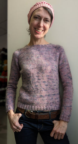 Rebecca wearing a sweater