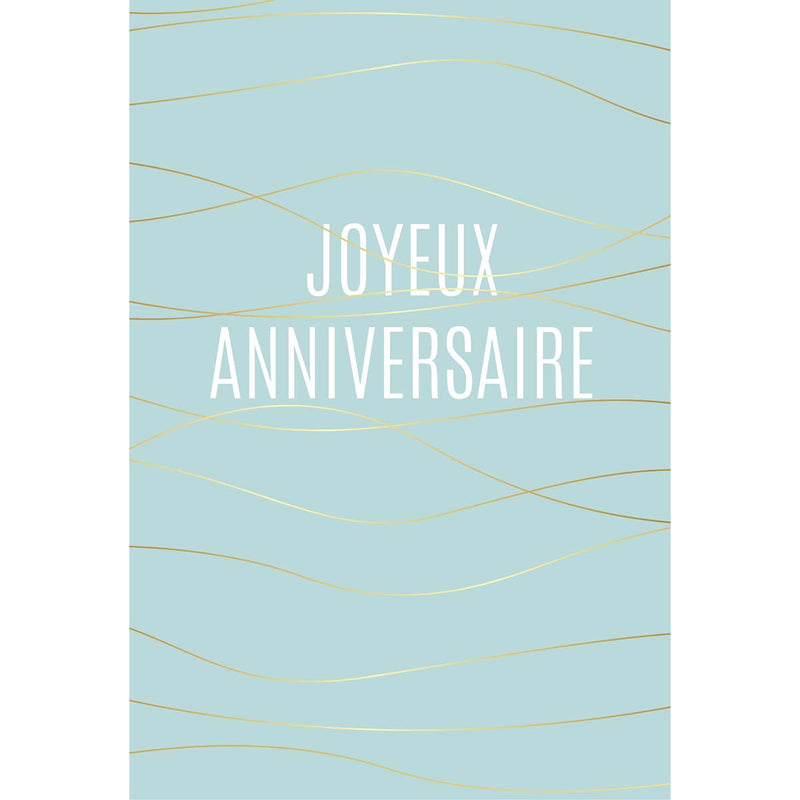 Carte Graphique Anniversaire Lignes Or