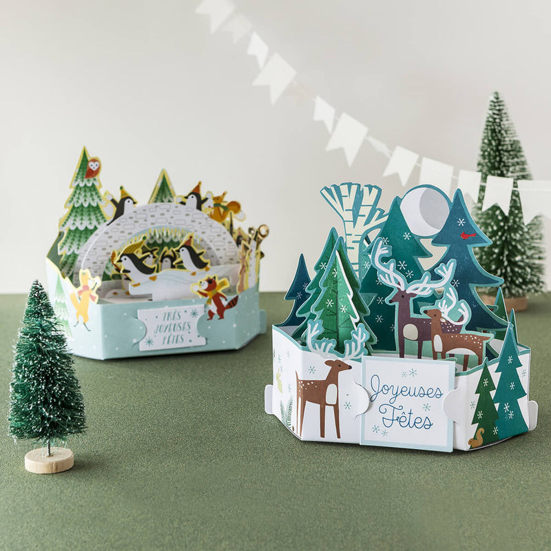 Carte De Voeux Noel Pop Up 3d Neige