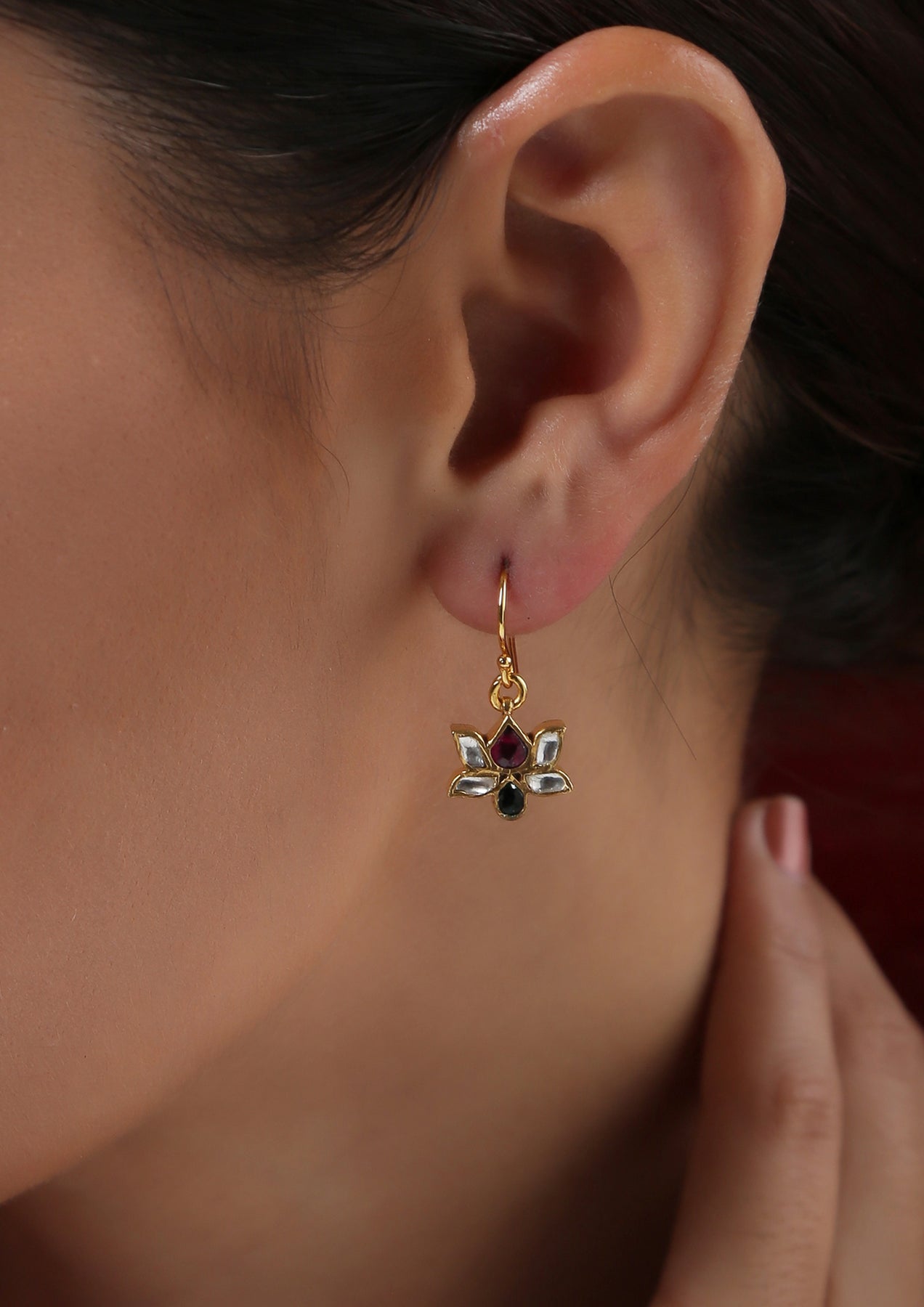 Dopehri' Tribal Golden Fish Hook Earrings With Onyx Drops – Vamika Silver,  Jaipur