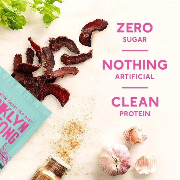 Best keto diet snacks: a bag of Brooklyn Biltong surrounded by spices