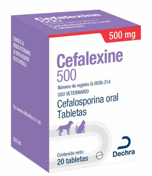 Cefalexine Caja 20 tabletas 500 mg | Grupo Lovet Veterinaria