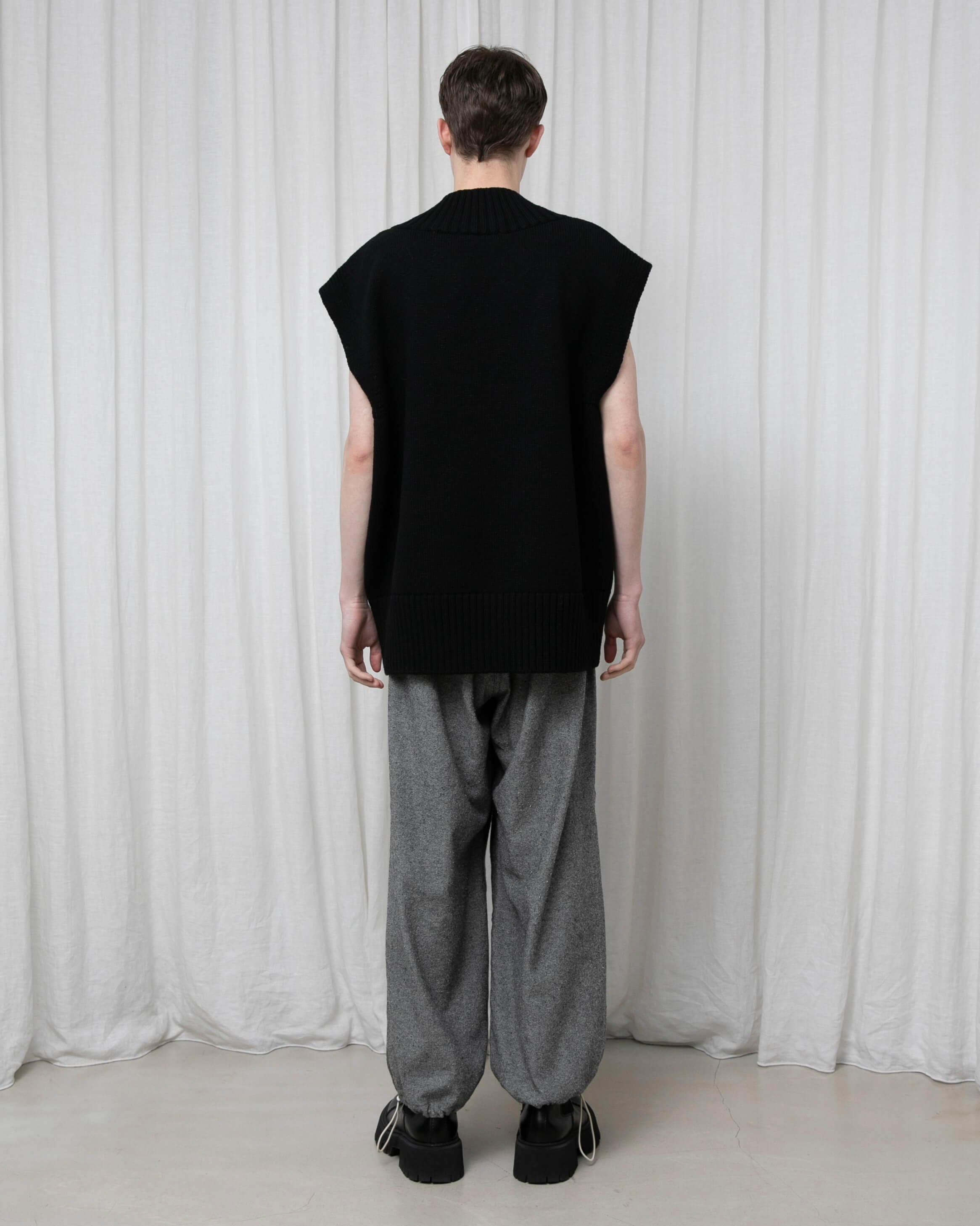 08sircus Wool Cotton melange V-neck vest - ベスト/ジレ