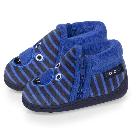 Pantoufles Bébé garcon Bleu Isotoner : Pantoufles . Besson Chaussures