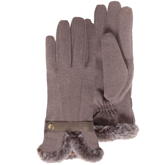 Navaris Gant tactile homme femme - Paire de gants en cuir agneau avec  doublure en laine pour écran tactile téléphone - Différentes tailles :  : Mode