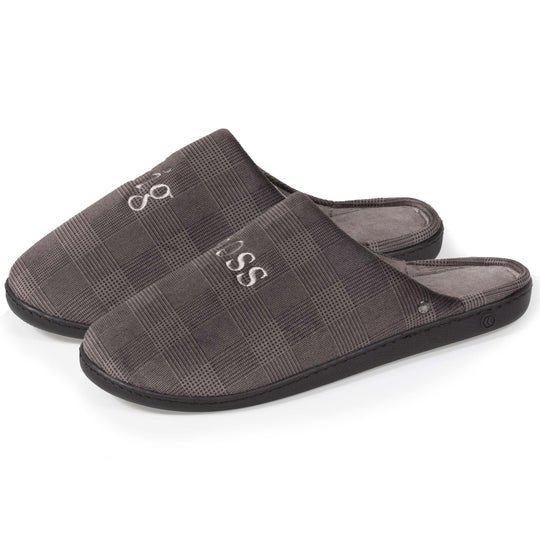 Pantoufles homme gris anthracite T46 TEX : la paire de chaussons à