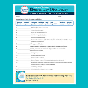 Downloadable pdf of an activity sheet for the Elementary Dictionary