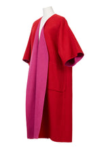 Load image into Gallery viewer, Recycle Cashmere Belted Gown Coat | Fuchsia Red
