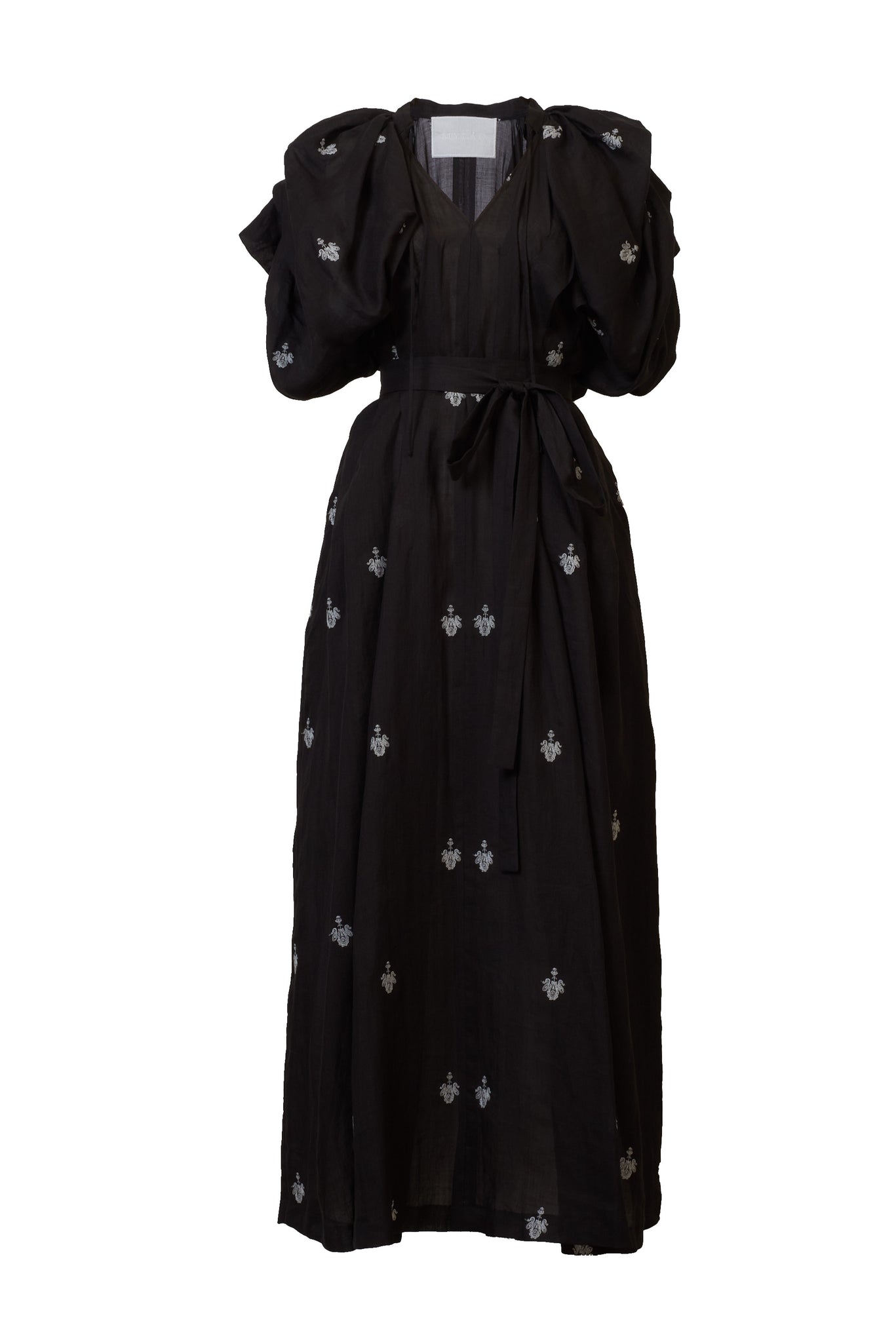 Embroidery Volume Sleeve Maxi Dress | Stone – MYLAN ONLINE SHOP