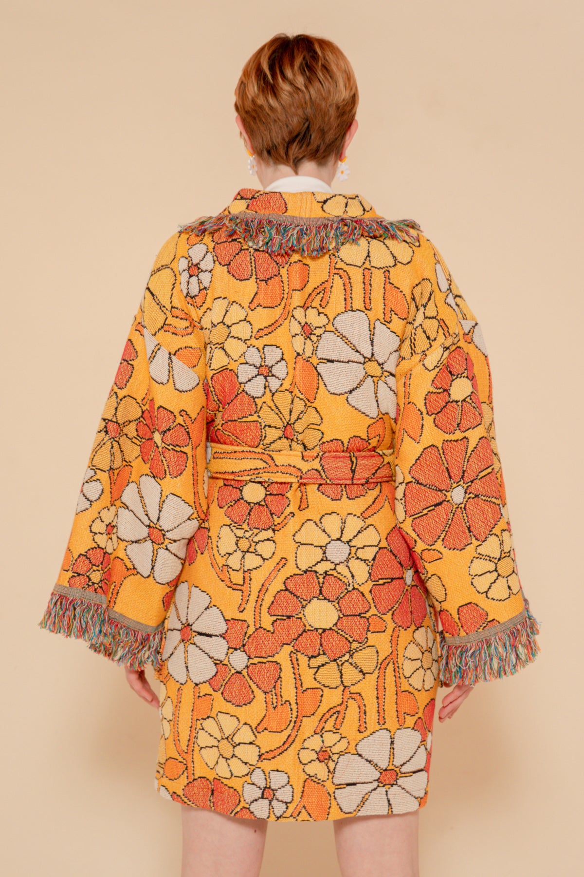 Golden Marigold Blanket Robe Coat