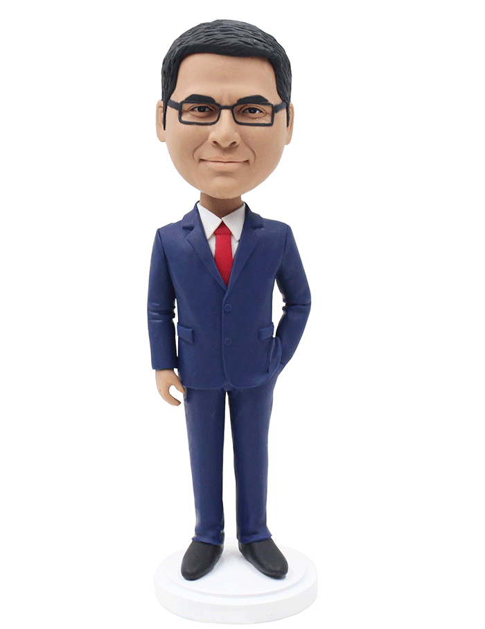 Custom Suit Bobbleheads, Personalized Business Cooperation Bobblehead Gift