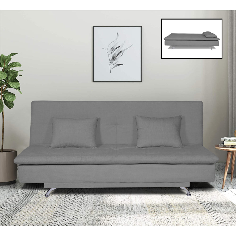Premium Quality Aspen three seater sofa cum bed (Medium Gray & Black) -  Adorn India