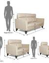 Adorn India Cardello 3-2-1 Six Seater Sofa Set (Beige)