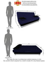 Adorn India Alyssum 3 Seater Sofa Cum bed (Navy Blue & Black)