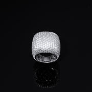 Cluster Fully Iced Pinky Ring in White Gold