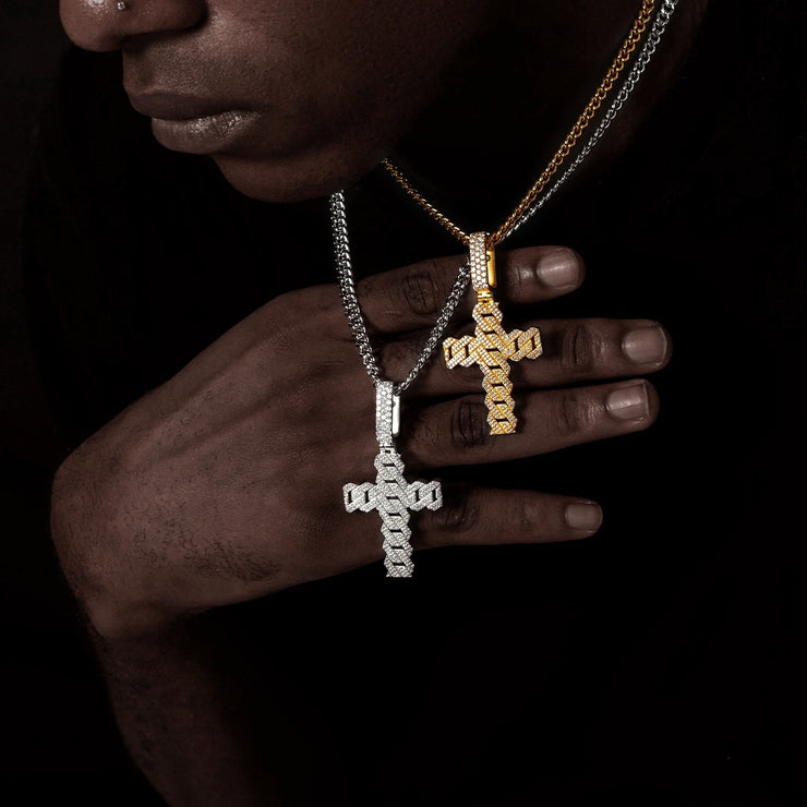 Prong Cuban Cross Pendant