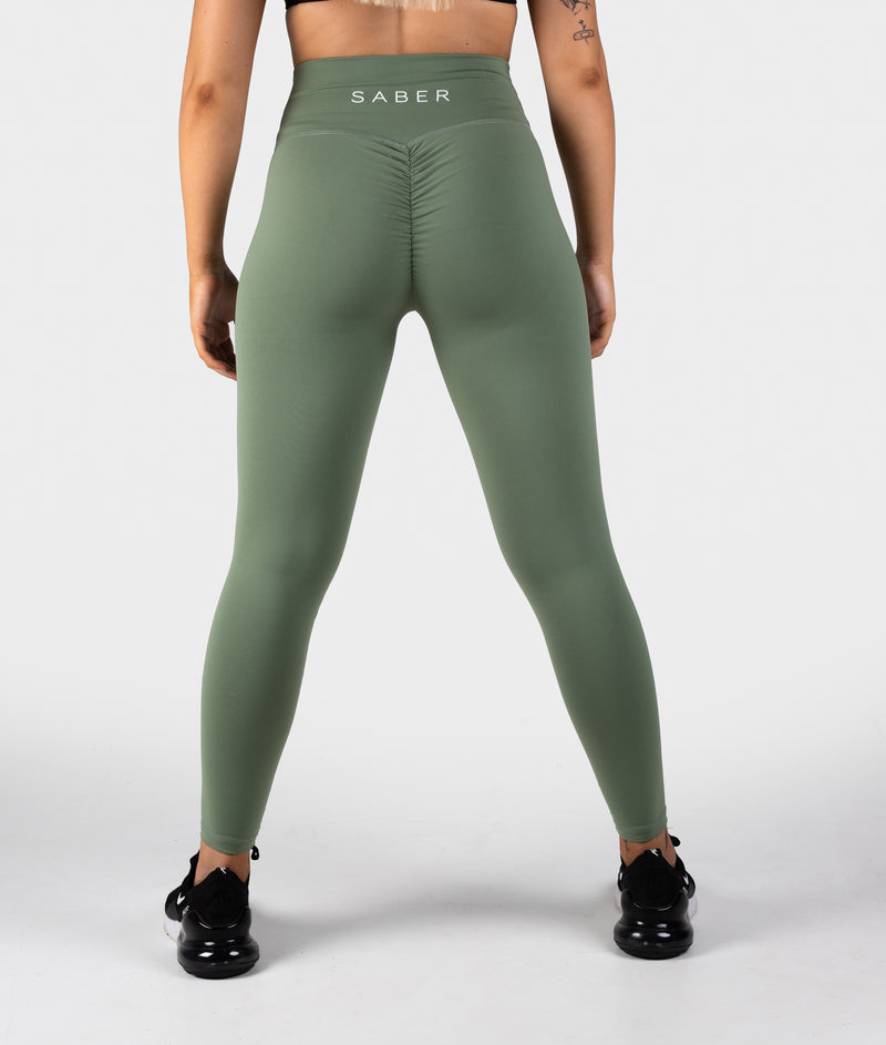 Olive Green Scrunch Leggings