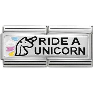 Nomination Silver Ride A Unicorn Double Charm