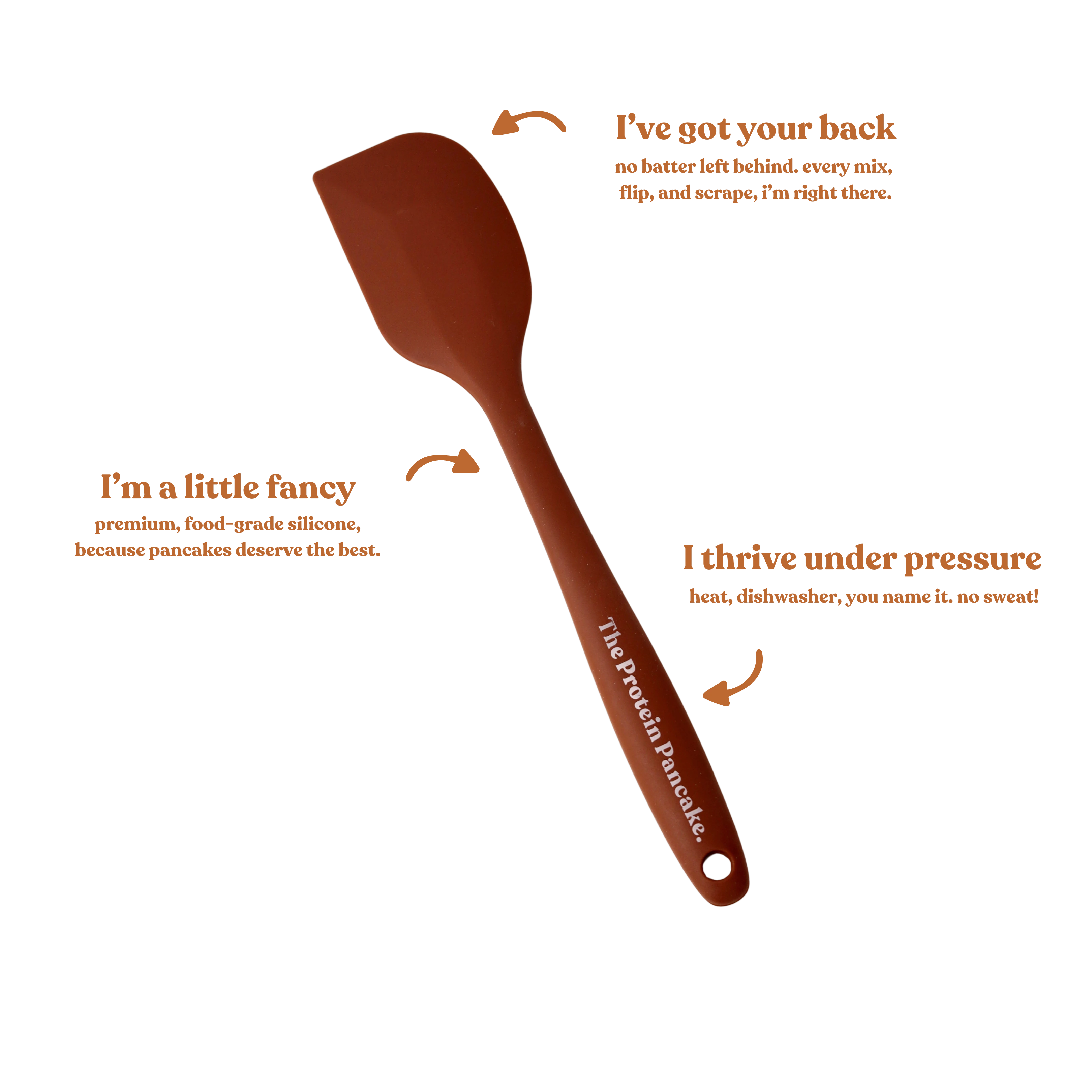Wooden spatula with engraved smiley face and text features.
