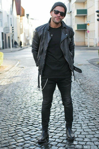 Go All Black with a Leather Jacket
