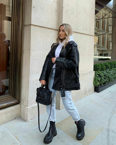 Style an Oversized Leather Jacket