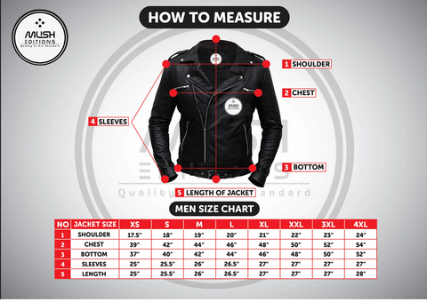 Leather Jacket Size Chart | Size Chart | Jacket Size Chart