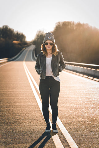 leather jacket with jeans