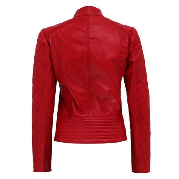 Red Quilted Jacket | Cafe Racer Jacket | Womens Jacket – Musheditions