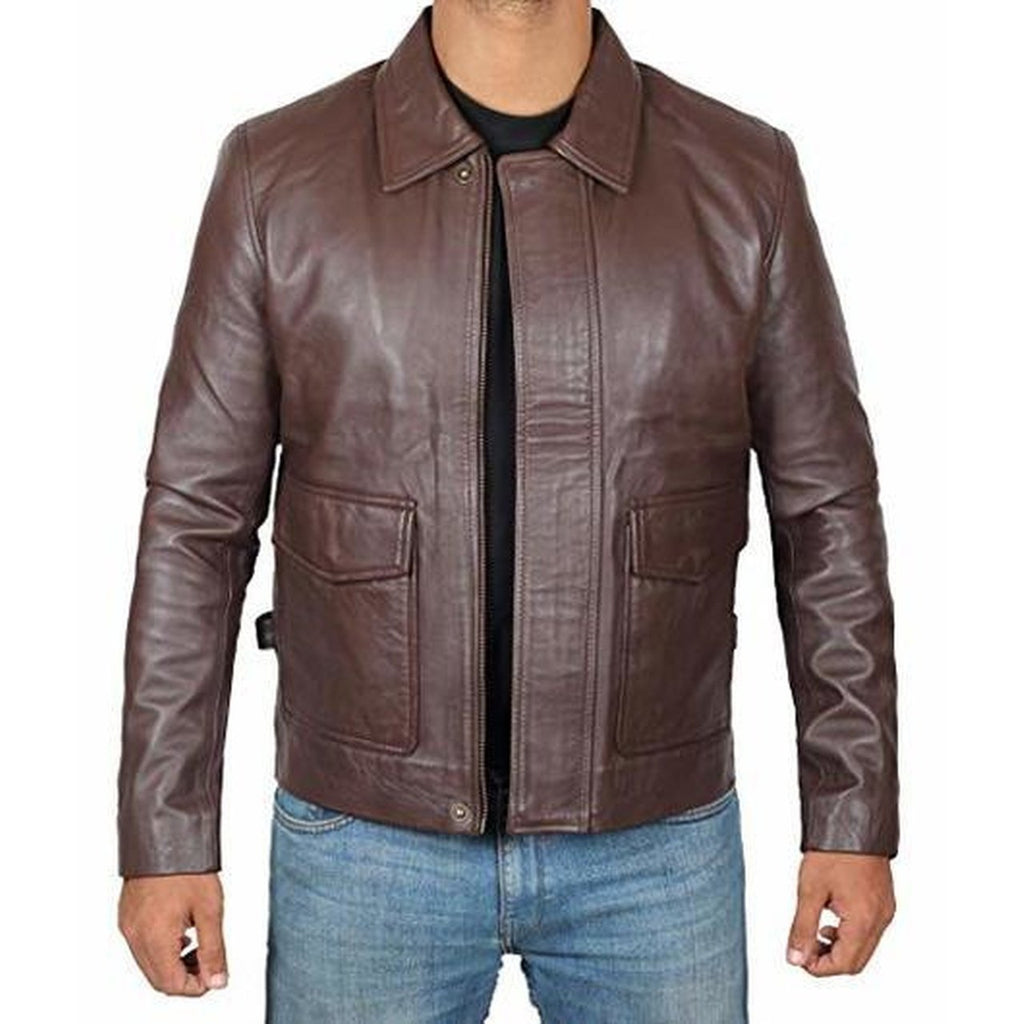 Brown Vintage Leather Jacket for Men – Musheditions