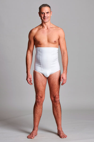 Mens Hernia High Waist Support Girdle Brief In Black - Bespoke