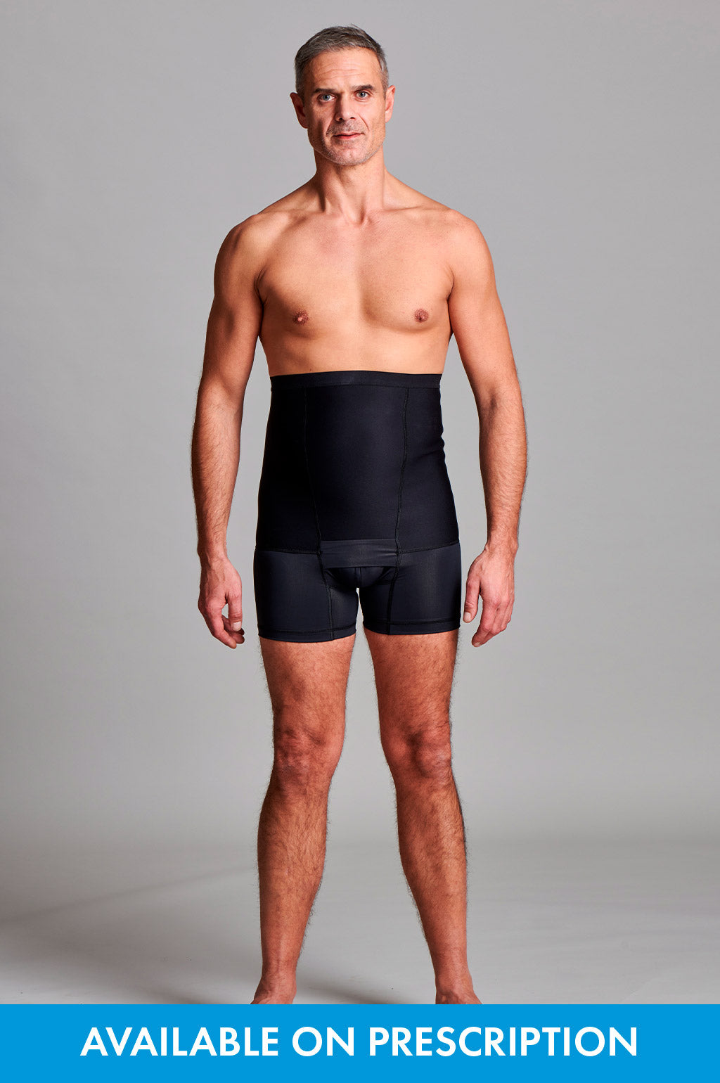 Mens Hernia High Waist Support Girdle With Legs In Black - Bespoke ...