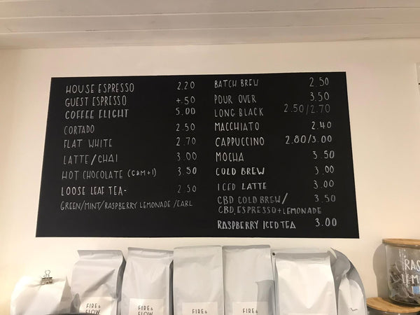 coffee shop blackboard menu