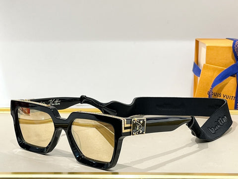 LOUIS VUITTON Acetate Crystal Cyclone Sport Mask Sunglasses Z1741U Black  1242707
