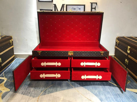 Lot - Louis Vuitton Malle Courrier Lozine 110 Double Wardrobe Trunk Note:  Retails for $24,700.